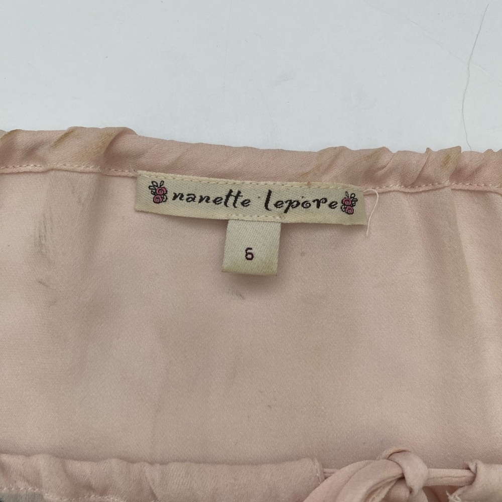 Y2K 100% silk Nanette Lepore peasant top - Picture 5 of 7